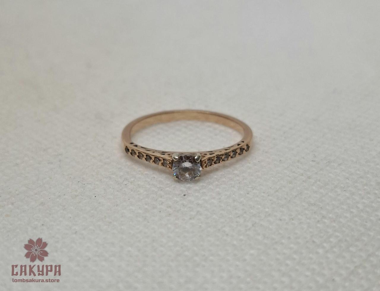 Золота Каблучка зі вставкою цирконій, фото 1