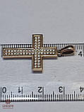 Золотий Хрестик зі вставкою цирконій, фото 3