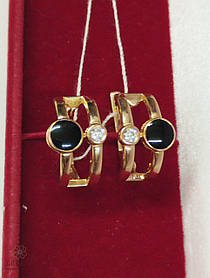 Золоті Сережки зі вставкою цирконій