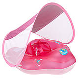 Дитяче надувне коло для плавання з сонцезахисним козирком з кишенею для сидіння, фото 2