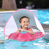 Дитяче надувне коло для плавання з сонцезахисним козирком з кишенею для сидіння, фото 8