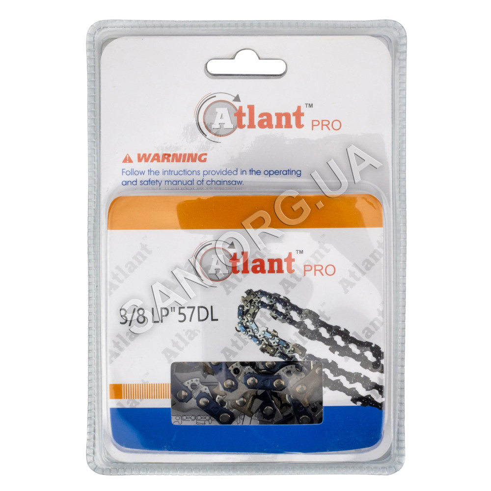 Ланцюг 57 ланок c Побідитовими напайками крок 3/8 1,3 мм Atlant PRO, фото 1