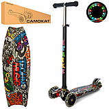 Дитячий міський самокат триколісний iTrike Maxi JR 3-055-1-WP8 з підсвіткою колеса з принтом, фото 2