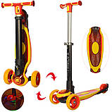 Дитячий міський самокат триколісний iTrike Maxi JR 3-060-24-R з підсвіткою колеса Червоний, фото 2