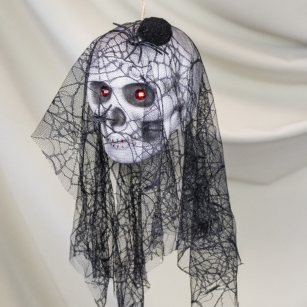 Декор підвісний череп Чорна вдова 13807 (чорний), фото 1