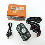 Налобний ліхтар WH-0188, XPE+SMD, Налобний ліхтар для туризму риболовлі та полювання, Налобна лампа, фото 10