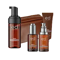 Чоловічий набір з косметичкою MEN LEATHER COSMETIC BAG BROWN ED Cosmetics