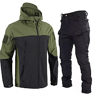 Костюм софтшел Gman Олива із чорним штанами Soft Shell на флісі L