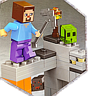 Конструктор майнкрафт занедбана шахта з лавою 400 деталей 65008, Стів, зомбі, павук, ендермен, слимак, фото 6