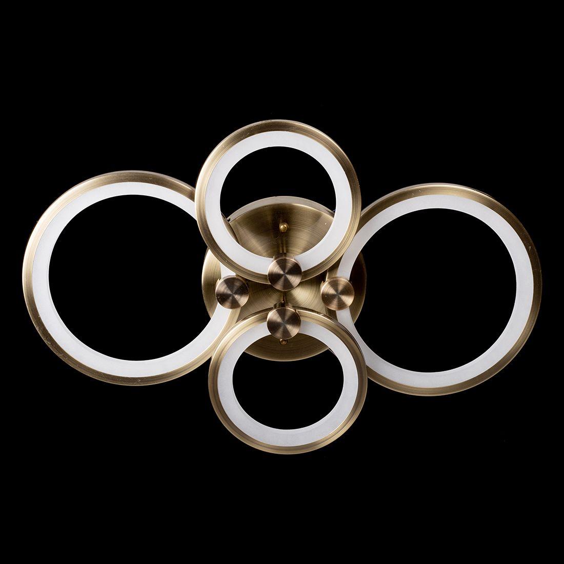 Сучасна люстра led бронза 4 контури 112Вт IP20 3 кольорові режими, пульт