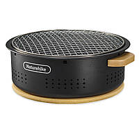 Настільна кругла піч із решіткою та сковорідкою Naturehike CNK2550CF010, 36*32.6*12 см, хромоване залізо