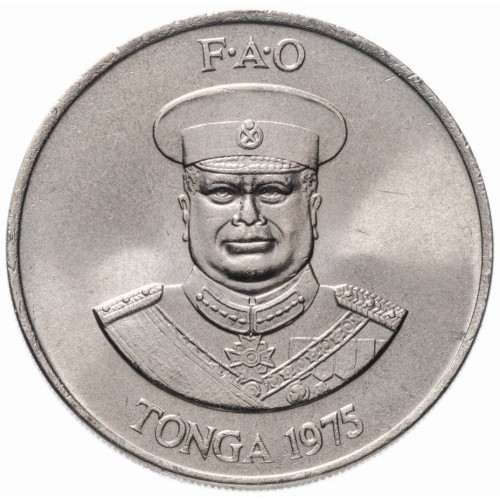 Королівство Тонга Тауфа’ахау Тупоу IV 20 сеніті, 1975-1979 ФАО Мідно-нікелевий сплав, 11.3g, ø 28.5mm №2868, фото 1