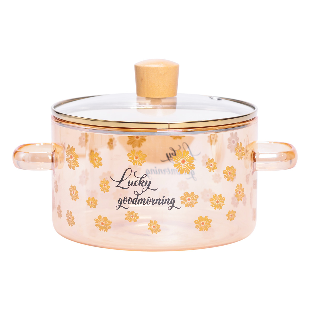 Скляна каструля прозора з кришкою 1.5 (л) жаростійка HP-33-2, фото 1