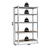 Стелаж LEOBRO Premium 180 х 90 х 30 см, 175кг/полиця, 5 полиць (LB-R103), фото 2