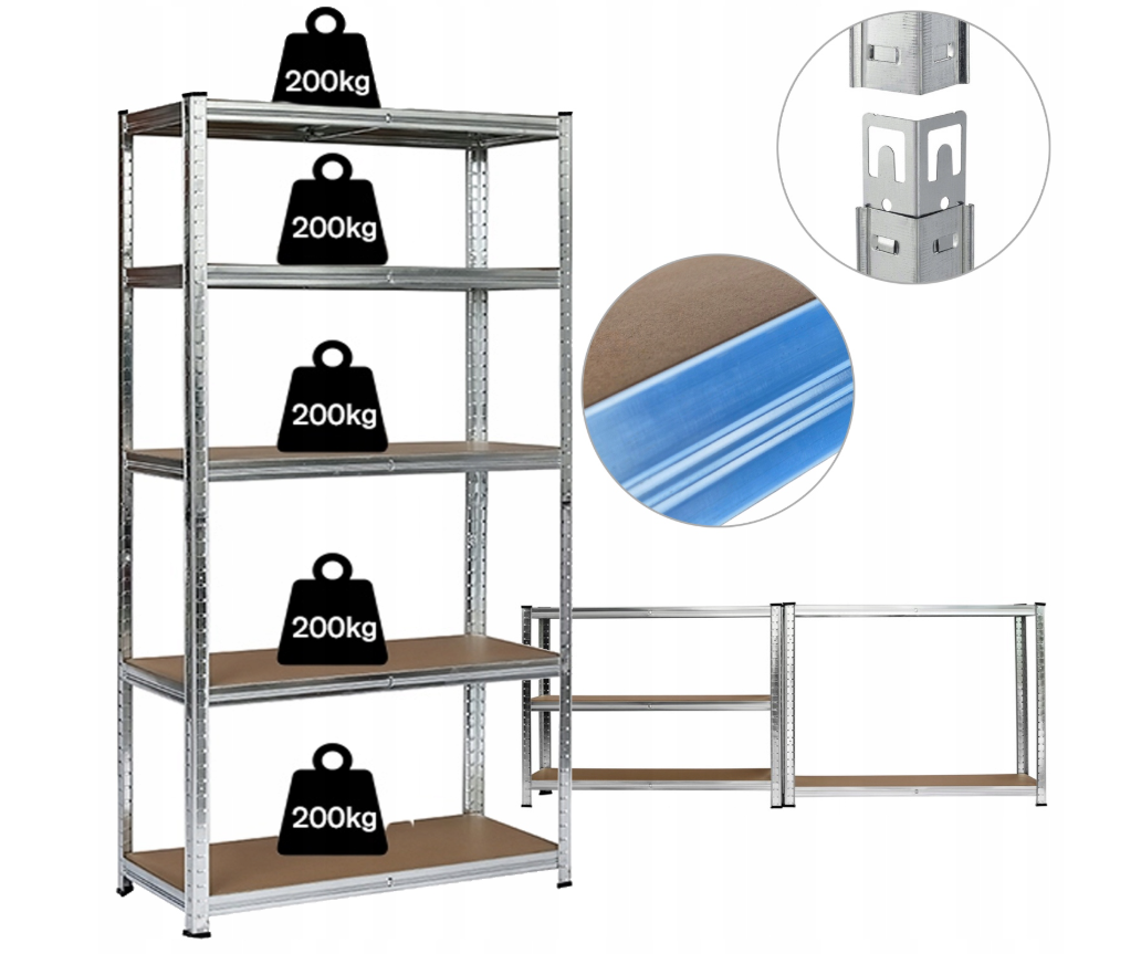 Стелаж LEOBRO Premium 180 х 90 х 40 см, 200кг/полиця, 5 полиць (LB-R106), фото 1