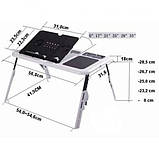 Підставка для ноутбука два вентилятори LD-09 E-Table, Столик для ноутбука з регулюванням нахилу BK-43, фото 10