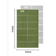 Килимок складаний подвійний IXPE Naturehike CNK2450WS044, алюмінієва плівка, 200x120х1,8 см, оливковий зелений