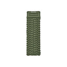 Матрац надувний одинарний Naturehike CNK2550WS019, 65 мм, із мішком для надування, зелений