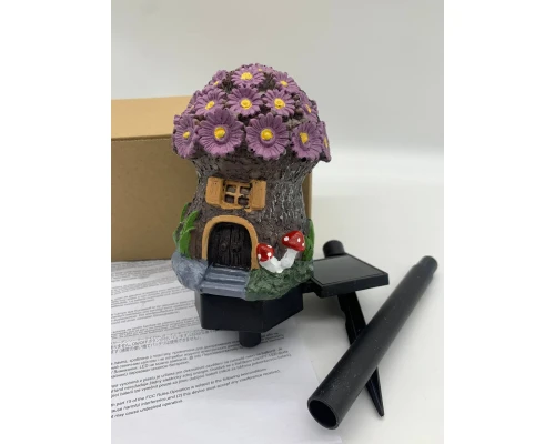 Декоративний ліхтар для саду на сонячній батареї "Казковий будиночок у формі гриба" iC227, фото 1