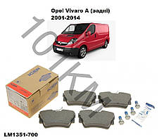 Комплект гальмівних колодок (задні) Opel Vivaro A (2001-2014) ICER