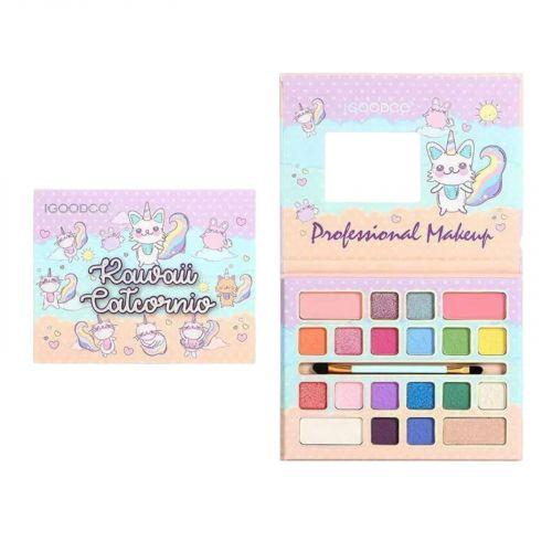 Косметика 16 кольорів тіней, пензлик, дзеркальце, рум’яна, контуринг, в коробці [tsi278135-TSI], фото 1