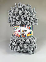 Пряжа Alize Puffy Fine 302 сірий