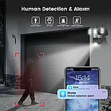 Ip WiFi камера вулична поворотна 6Mp UltraHD C28 V380 3 незалежні обʼєктиви датчик руху нічне бачення, фото 6