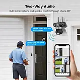 Ip WiFi камера вулична поворотна 6Mp UltraHD C28 V380 3 незалежні обʼєктиви датчик руху нічне бачення, фото 8