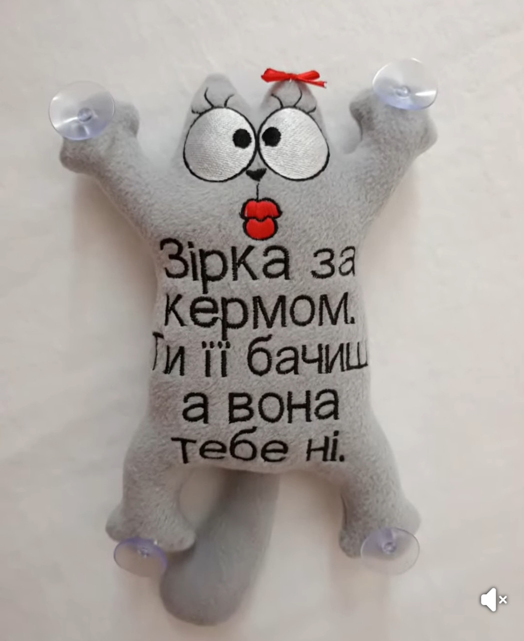 Іграшка кіт Саймон, Гарфілд або киця на присосках на скло автомобіля, фото 1