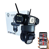 Ip WiFi камера вулична поворотна 6Mp UltraHD C28 V380 3 незалежні обʼєктиви датчик руху нічне бачення, фото 3