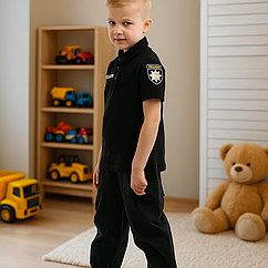 Костюм дитячий ігровий "Поліція" (штани та футболка чорний унісекс) / Карнавальний костюм для дитини