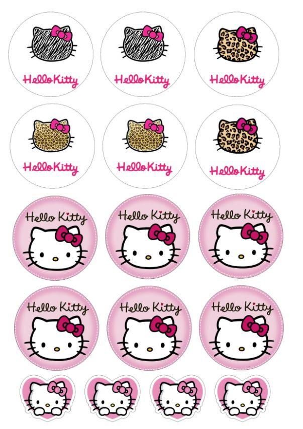 Вафельна картинка для капкейків "Hello Kitty" /ВК-0029/  - А4, фото 1