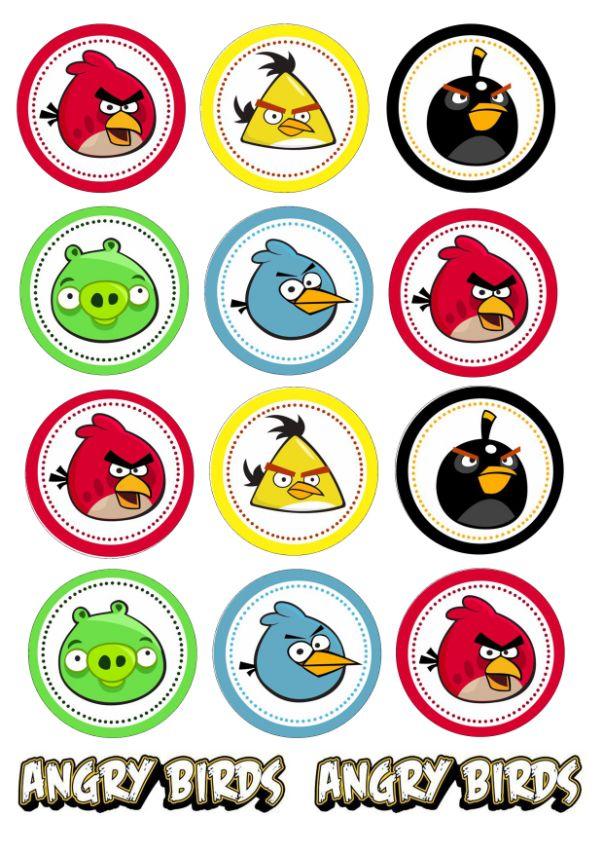Вафельна картинка для капкейків "Angry Birds" /ВК-0032/ - А4, фото 1
