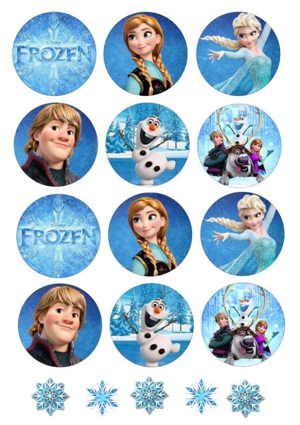 Вафельна картинка для капкейків "Крижане серце" /ВК-0041/  - А4, фото 1