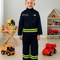 Костюм дитячий "Рятувальник МНС" кітель та штани на 5-7 років, зріст 122-128 см / Наряд для фотосесії та ігор