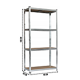 Універсальний стелаж LEOBRO Premium 180 х 90 х 30 см, 175кг/полиця, 4 полиці (LB-R101), фото 8