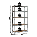 Універсальний стелаж LEOBRO Premium 180 х 90 х 30 см, 200кг/полиця, 5 полиць (LB-R105), фото 6