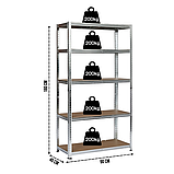 Універсальний стелаж LEOBRO Premium 180 х 90 х 40 см, 200кг/полиця, 5 полиць (LB-R106), фото 7