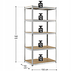 Універсальний стелаж LEOBRO Premium 180 х 100 х 50 см, 200кг/полиця, 5 полиць (LB-R107), фото 4