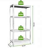 Універсальний стелаж LEOBRO Premium 150 х 70 х 30 см, 150кг/полиця, 4 полиці (LB-R109), фото 2