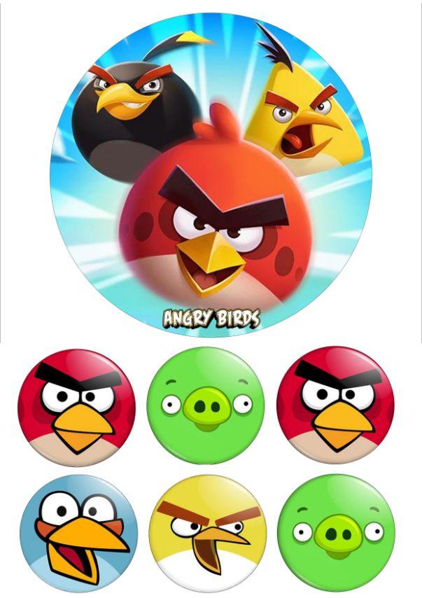 Вафельна картинка "Angry Birds" /ВК-0033/  - А4, фото 1