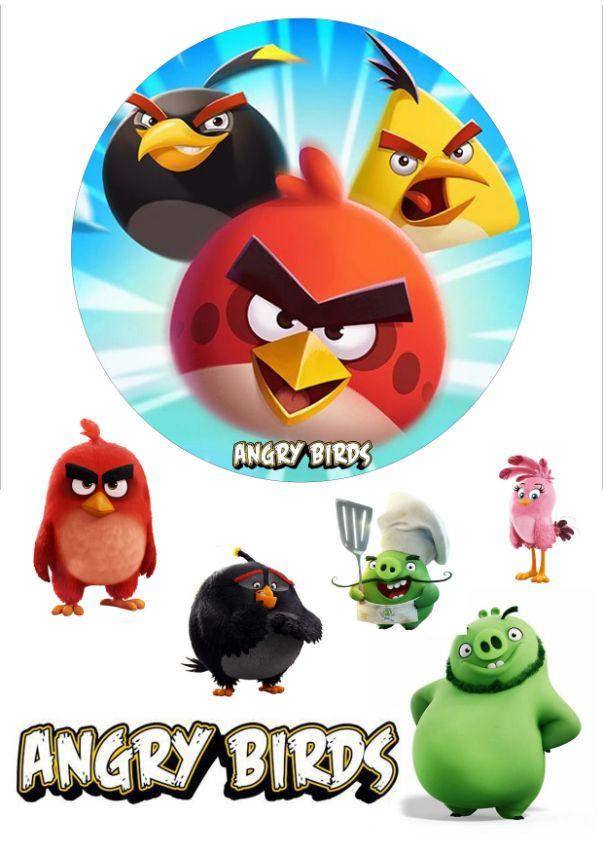 Вафельна картинка "Angry Birds" /ВК-0034/  - А4, фото 1