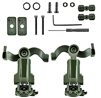 Кріплення для активних навушників Чебурашка олива адаптер на шолом