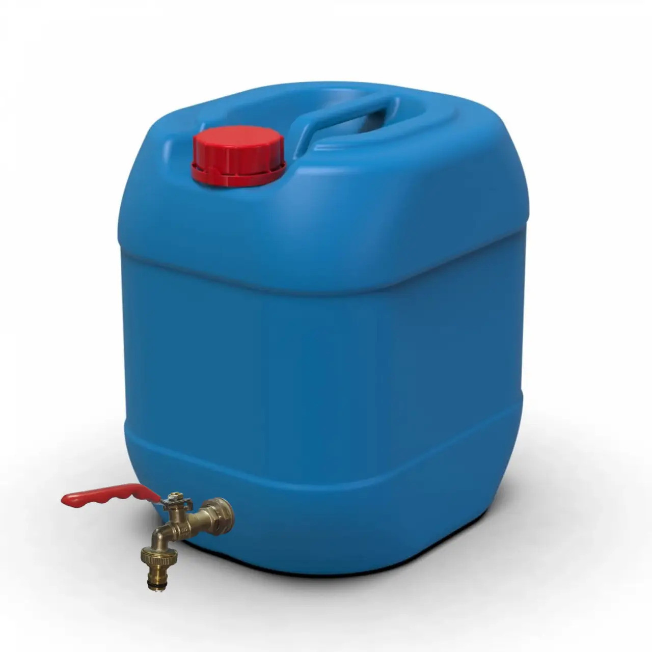 Пластикова каністра 30л з латунним краном Litolan харчова Синя