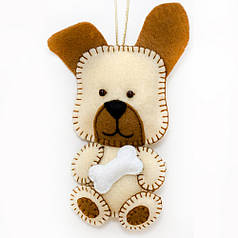 Набір для створення іграшки з фетру "Песик з кісткою", 7х12 см