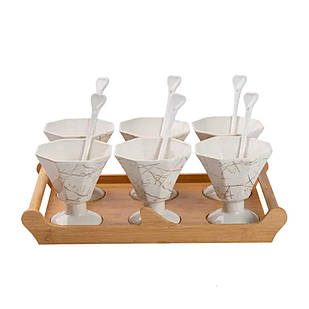 Набір із 6 креманок 200 мл, порцеляна білий HP-1220