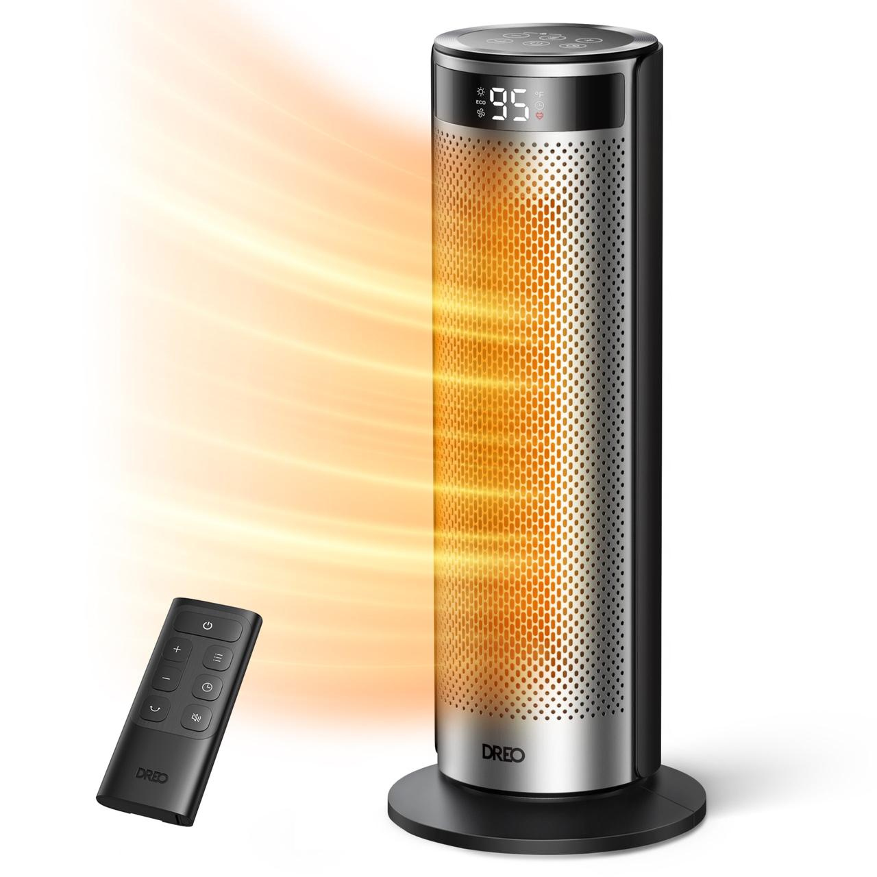 Тепловентилятор Dreo Solaris SH628, 2000 Вт, керамічний нагрівач, термостат, еко-режим, функція вентилятора, коливання 70°, таймер, фото 1