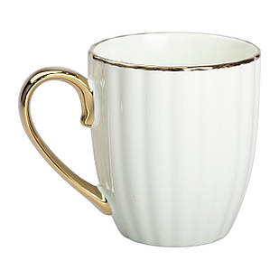 Чашка порцелянова із золотим обідком і золотою ручкою 420 (мл) М'ятний RX-N240629M