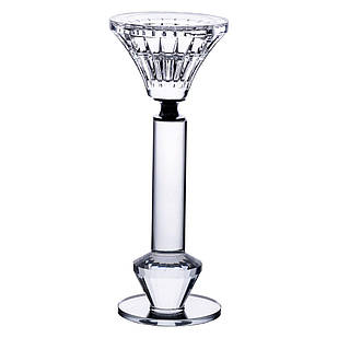 Підсвічник скляний на ніжці 6×17.3 см прозорий декоративний підсвічник на стіл HP-4-10S