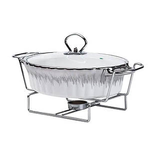 Марміт порцелянаовий на 1 л овальний з підігрівом 31×19×13 см HP1022